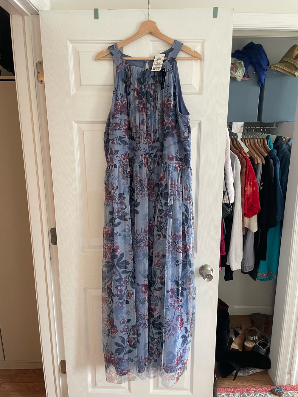 Light Blue Floral Maxi Dress